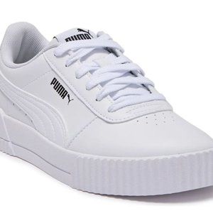 Puma Carina White Leather Sneakers Size 10